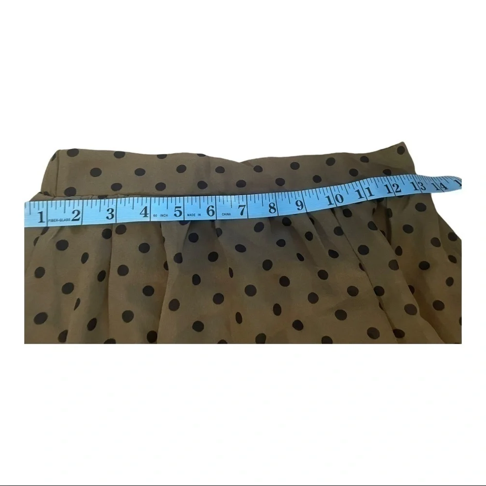 𝅺mikarose Olive/Black Polka Dot Chiffon Full Skirt XS